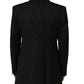 Dolce & Gabbana Black Stripes Wool Single Breasted Blazer