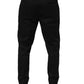 Dolce & Gabbana Black Cotton Tapered Leg Dress Trouser Pants