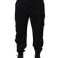 Dolce & Gabbana Black Mid Waist Cargo Jogger Sweatpants Pants