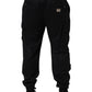 Dolce & Gabbana Black Mid Waist Cargo Jogger Sweatpants Pants