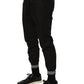 Dolce & Gabbana Black Cotton Mid Waist Jogger Sweatpants Pants