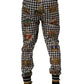 Dolce & Gabbana Multicolor Houndstooth Crown Men Sweatpants Pants