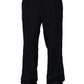 Dolce & Gabbana Black Linen Straight Leg Dress Trouser Pants