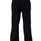 Dolce & Gabbana Black Linen Straight Leg Dress Trouser Pants