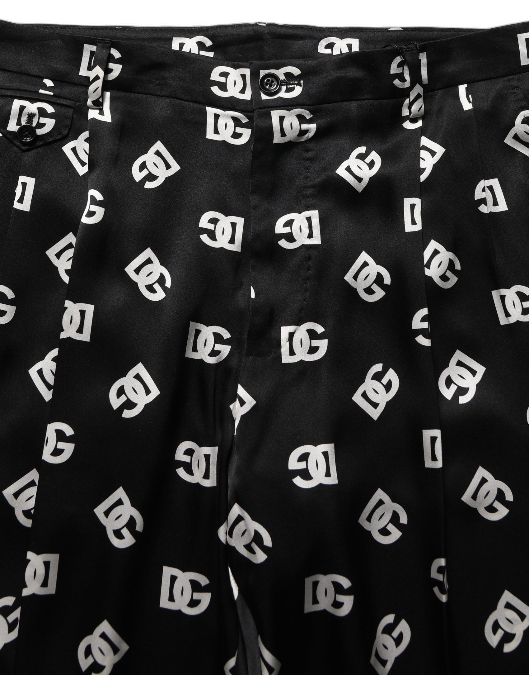 Dolce & Gabbana Black Silk Skinny Leg Dress Men Trouser Pants