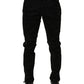 Dolce & Gabbana Black Logo Monogram Cotton Slim Denim Jeans