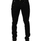 Dolce & Gabbana Black Embellished Cotton Skinny Denim Jeans