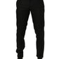 Dolce & Gabbana Black Linen Skinny Leg Dress Trouser Pants