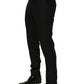 Dolce & Gabbana Black Linen Skinny Leg Dress Trouser Pants