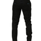 Dolce & Gabbana Black Linen Skinny Leg Dress Trouser Pants