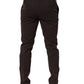 Dolce & Gabbana Brown Cotton Skinny Leg Dress Trouser Pants
