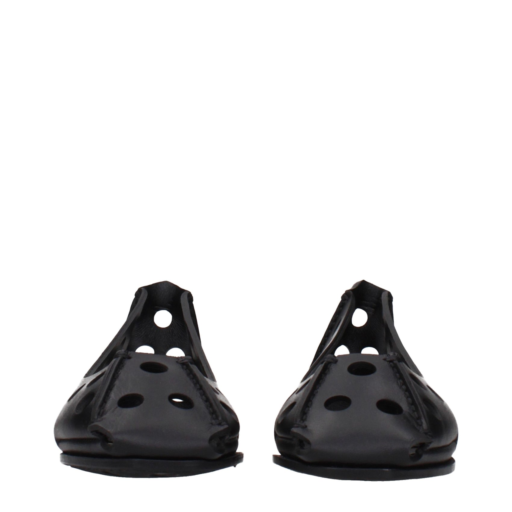 Alaïa Black Leather Ballet Flats