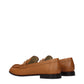 Miu Miu Brown Leather Slip-On Loafers