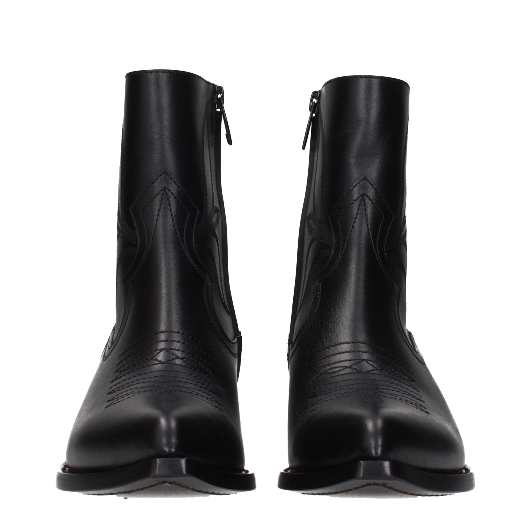 Celine Black Leather Ankle Boots