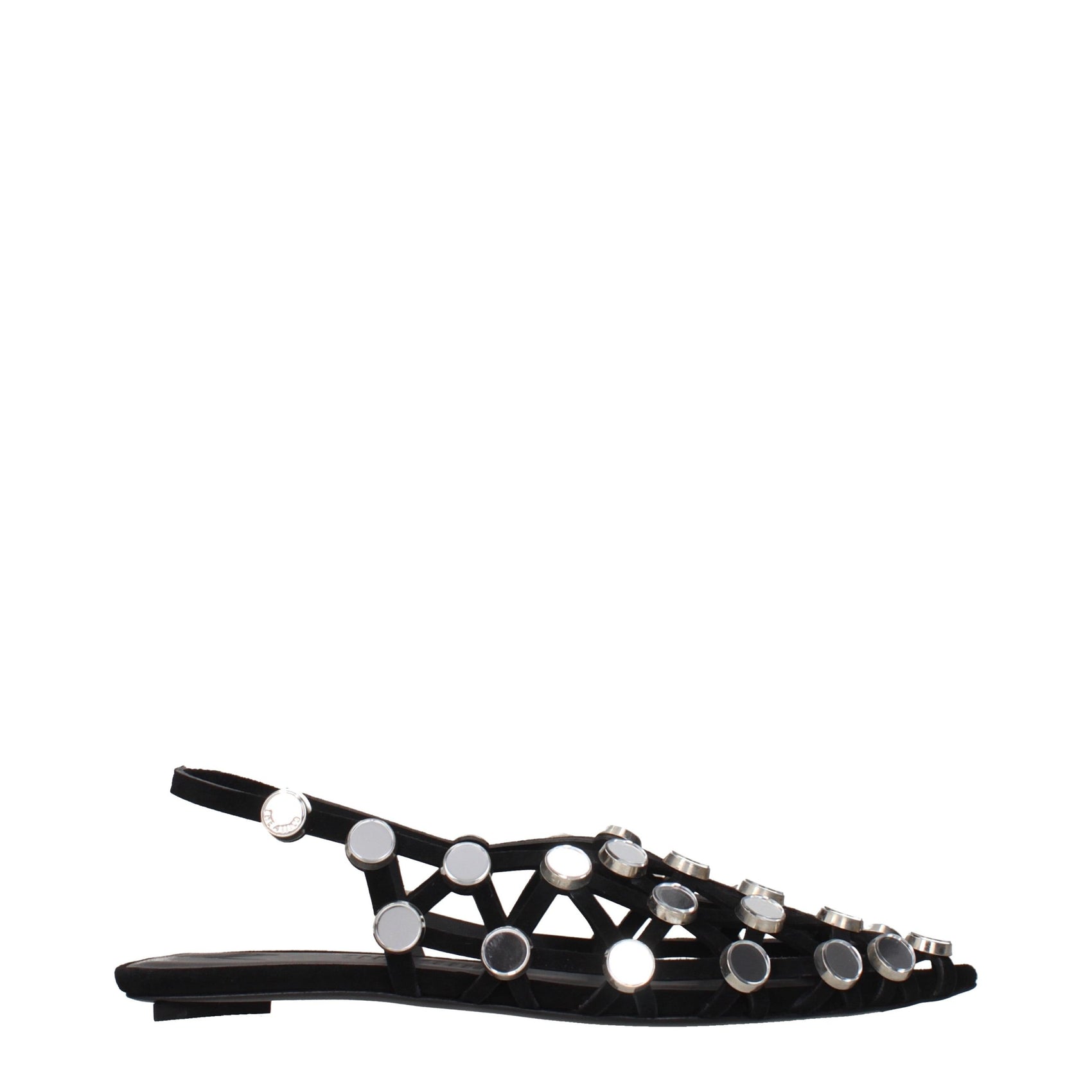 The Attico Black Leather Ballet Flats