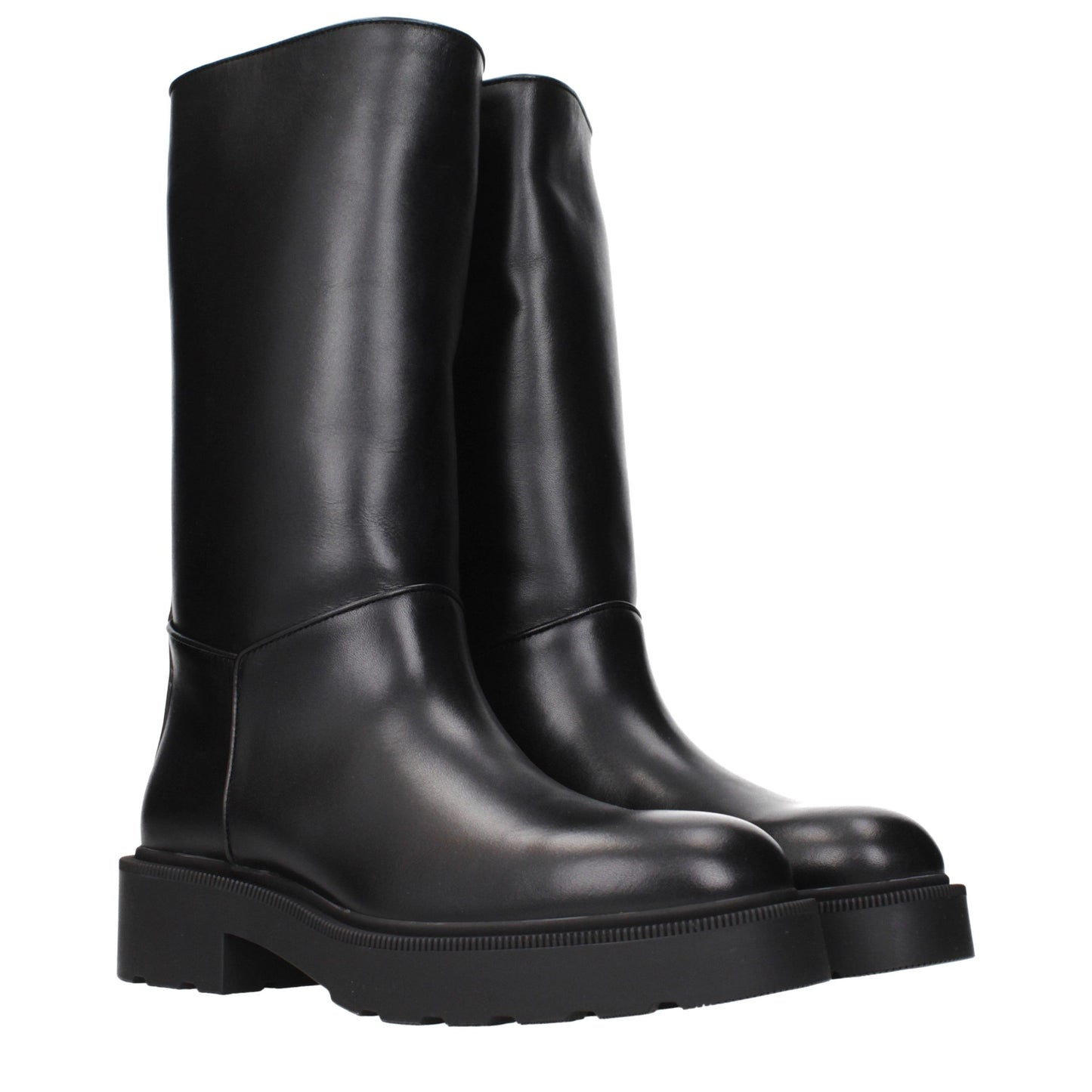 The Row Black Leather Boots
