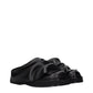 The Attico Black Leather Slippers