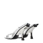 The Attico Gray Leather Stiletto Heel Sandals