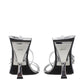 The Attico Gray Leather Stiletto Heel Sandals