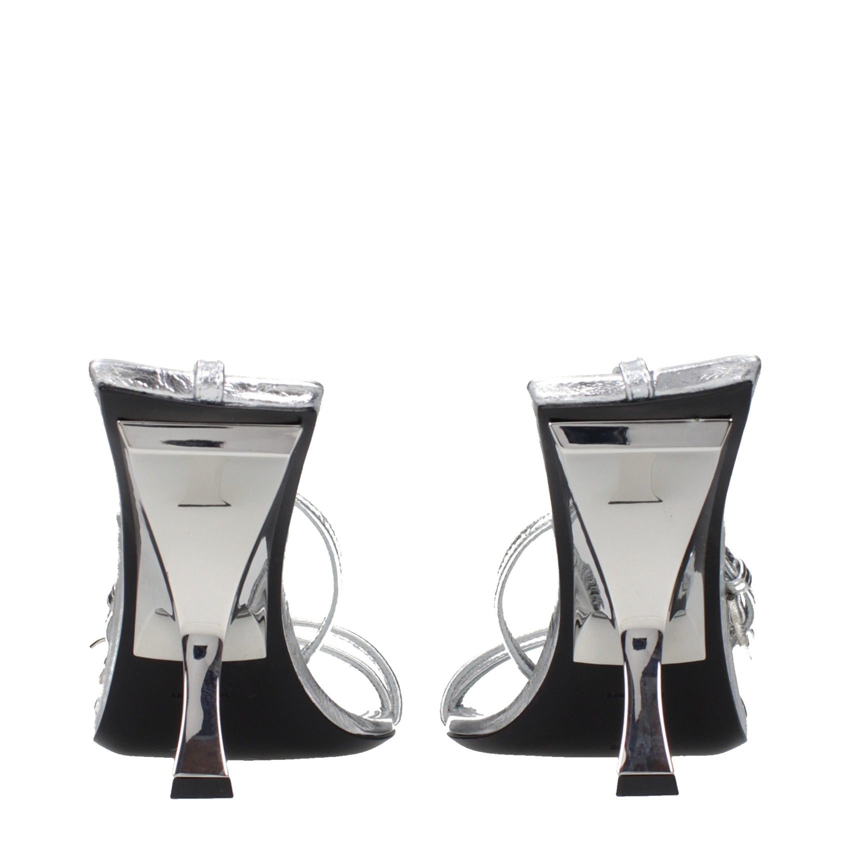 The Attico Gray Leather Stiletto Heel Sandals