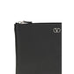 Valentino Garavani Black Calf Leather Bos Taurus Clutch Bag
