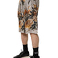 Dolce & Gabbana Beige Floral Print Silk Men Bermuda Shorts