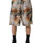 Dolce & Gabbana Beige Floral Print Silk Men Bermuda Shorts