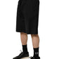 Dolce & Gabbana Black Cotton Sweatshorts Men Bermuda Shorts
