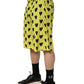 Dolce & Gabbana Yellow Cotton Heart Print Men Bermuda Shorts