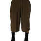 Dolce & Gabbana Brown Silk Mid Waist Pleated Bermuda Shorts