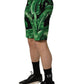 Dolce & Gabbana Black Green Banana Leaf Men Bermuda Shorts