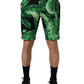 Dolce & Gabbana Black Green Banana Leaf Men Bermuda Shorts