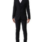 Dolce & Gabbana Black Wool Slim Fit Formal 3 Piece Men Suit