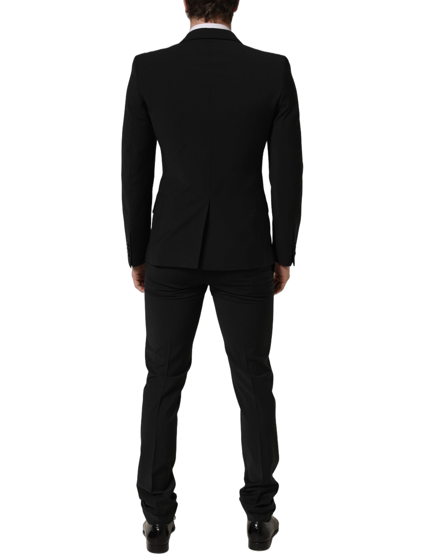 Dolce & Gabbana Black Wool Slim Fit Formal 2 Piece Men Suit