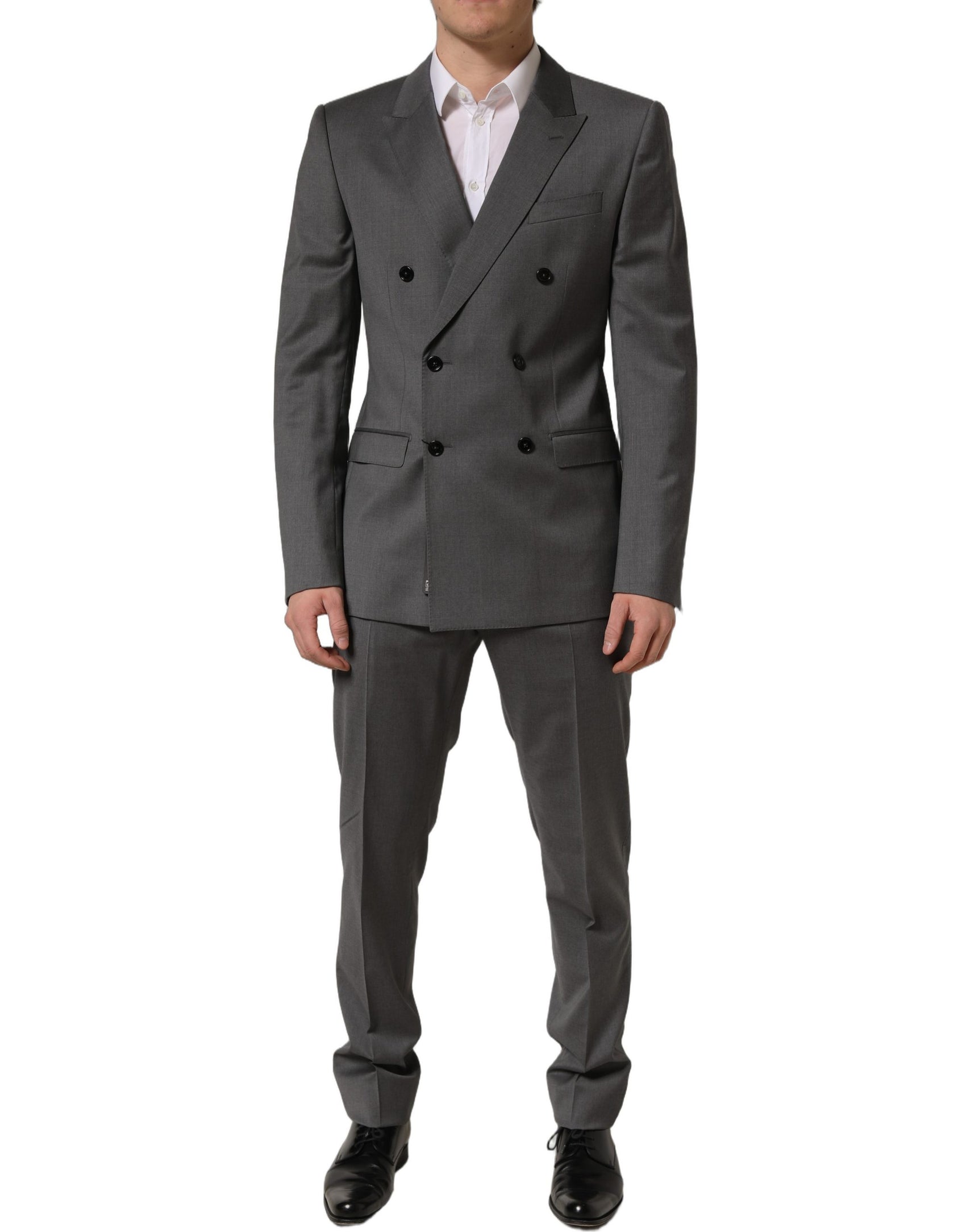 Dolce & Gabbana Gray MARTINI Slim Fit Formal 2Piece Men Suit