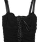 Dolce & Gabbana Black Bodycon Fitted Corset Style Mini Dress
