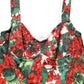 Dolce & Gabbana Multicolor Geranium Print A-line Mini Dress