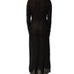 Dolce & Gabbana Black Silk Sheer Chiffon Long Maxi Dress