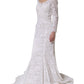 Dolce & Gabbana White Floral Lace Mermaid Long Gown Dress