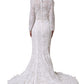 Dolce & Gabbana White Floral Lace Mermaid Long Gown Dress