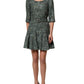 Dolce & Gabbana Multicolor Tweed Belted Babydoll Mini Dress