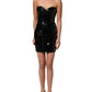 Dolce & Gabbana Black Patent Leather Corset Style Mini Dress