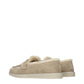 Prada Beige Leather Slip-On Loafers