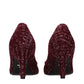 Prada Red Fabric Mid Heel Pumps