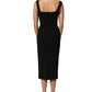 Dolce & Gabbana Black Viscose Stretch Sheath Midi Dress