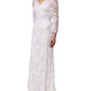 Dolce & Gabbana White Cotton Floral Lace Long Gown Dress