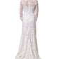 Dolce & Gabbana White Cotton Floral Lace Long Gown Dress