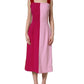 Dolce & Gabbana Two Tone Pink Wool Sleeveless Midi Dress