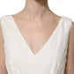 Dolce & Gabbana White Leopard Sleeveless Sheath Midi Dress