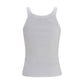Fendi White Cotton Sleeveles T-Shirt